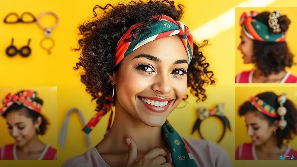 como usar lenço no cabelo curto cacheado de forma estilosa